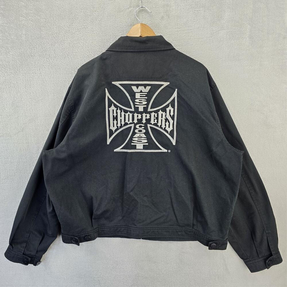 Vintage Jesse James Work Wear West Coast Choppers Jacket Size XL Black Biker